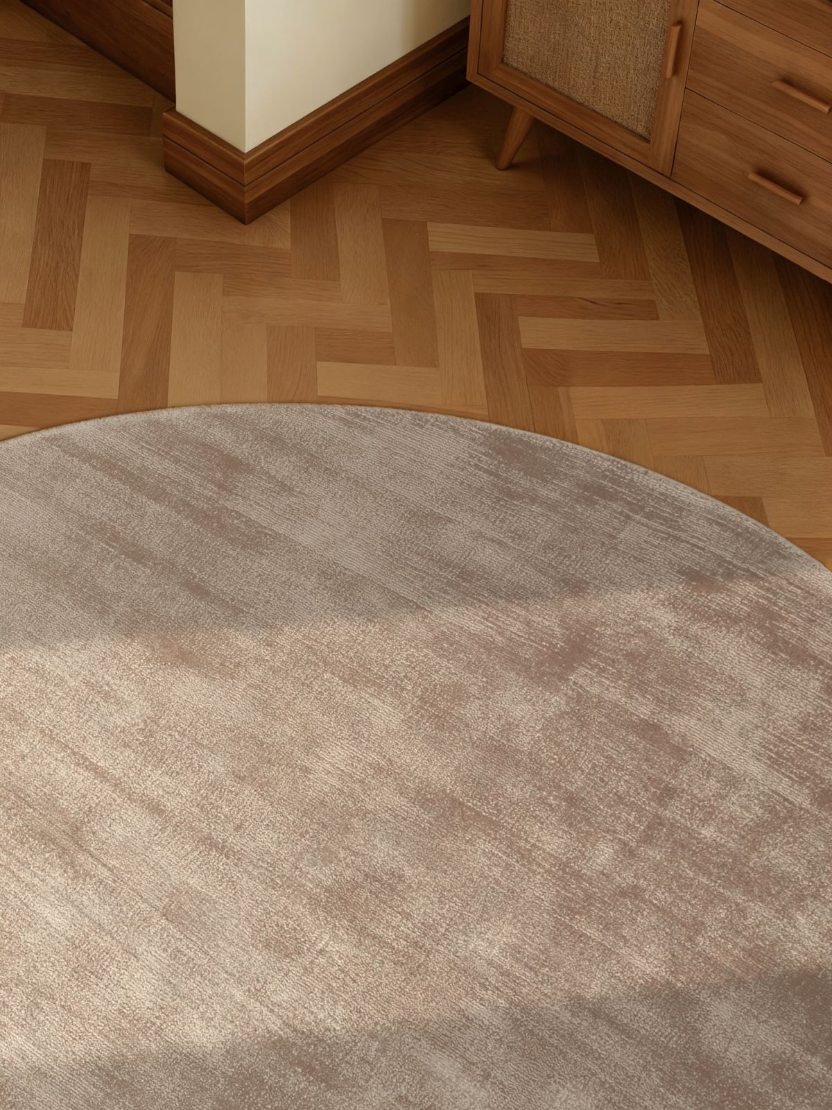 Kruhový kusový koberec Vikosa Jane 106295 Beige Ø 200 cm