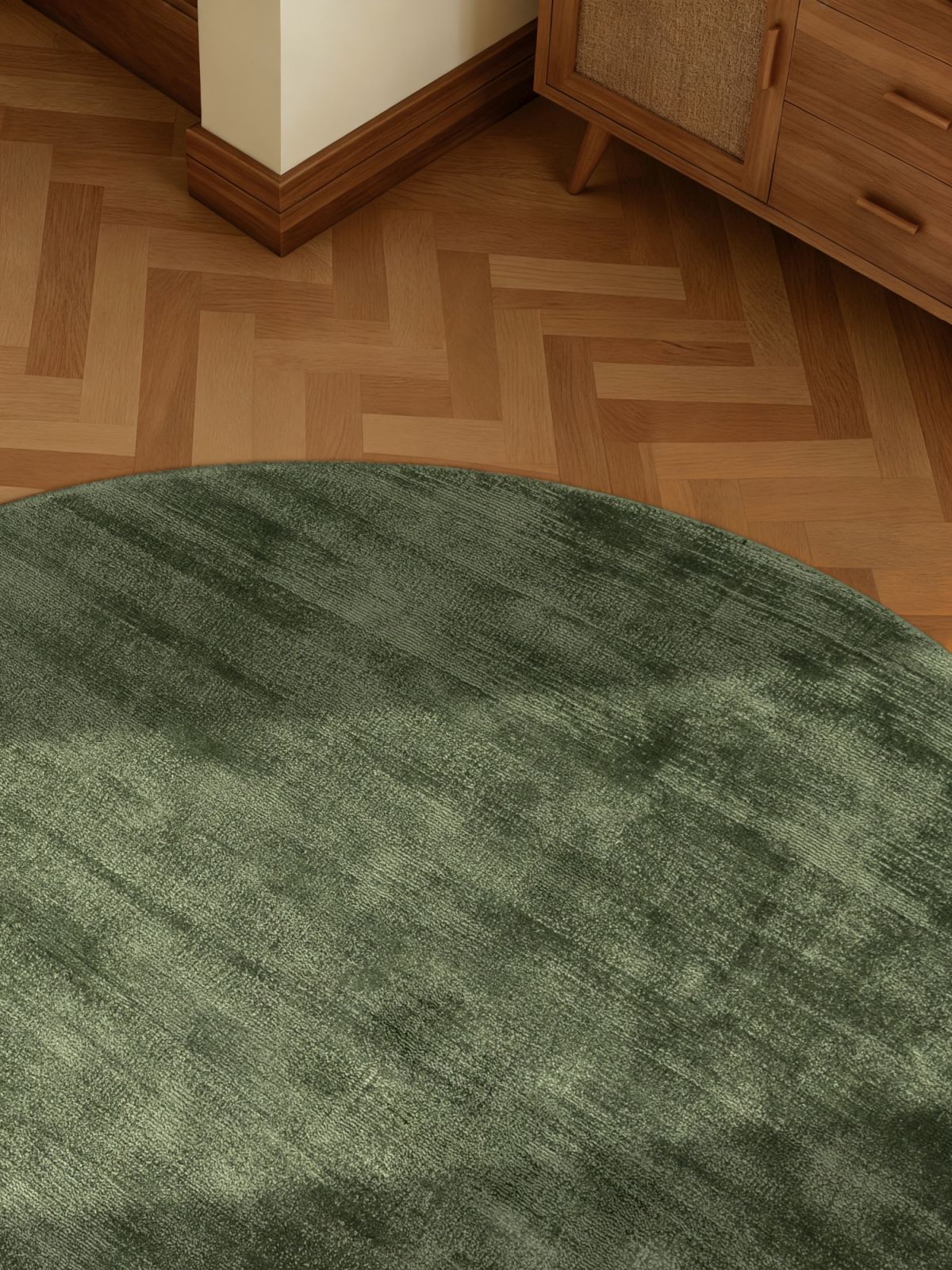 Kruhový kusový koberec Vikosa Jane 106296 Green Ø 200 cm
