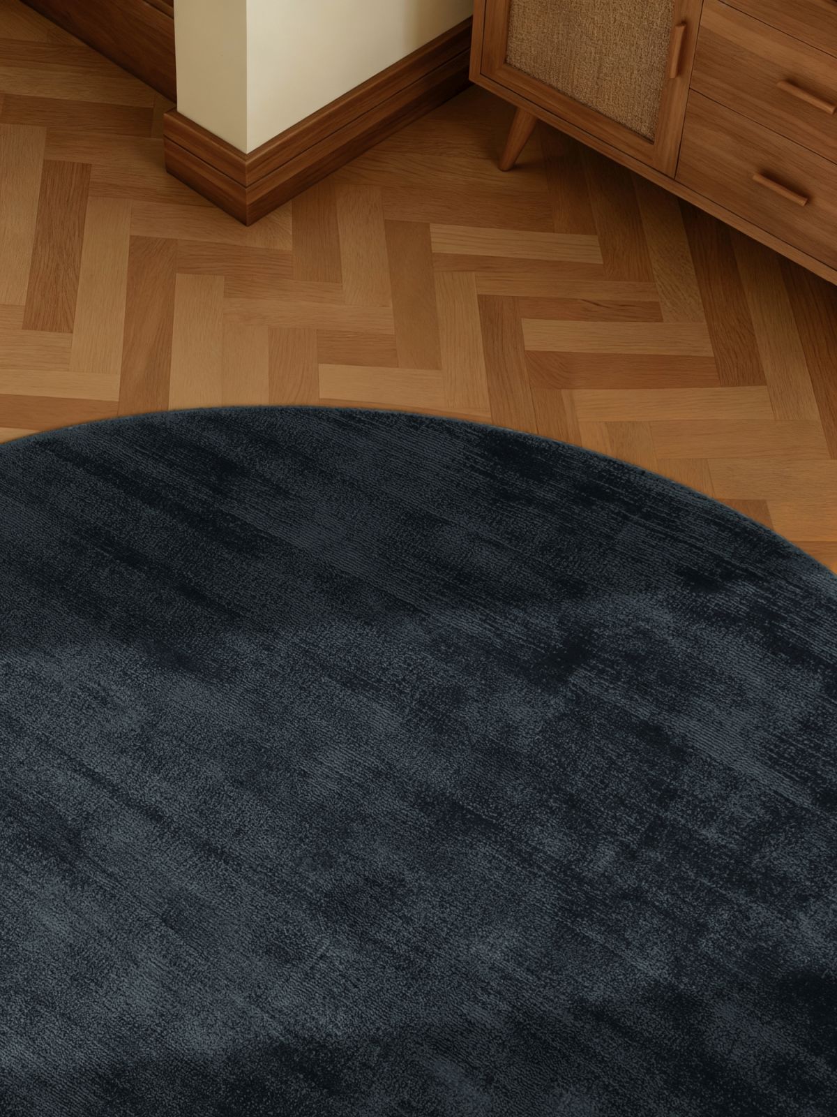 Kruhový kusový koberec Vikosa Jane 106299 Black Ø 200 cm