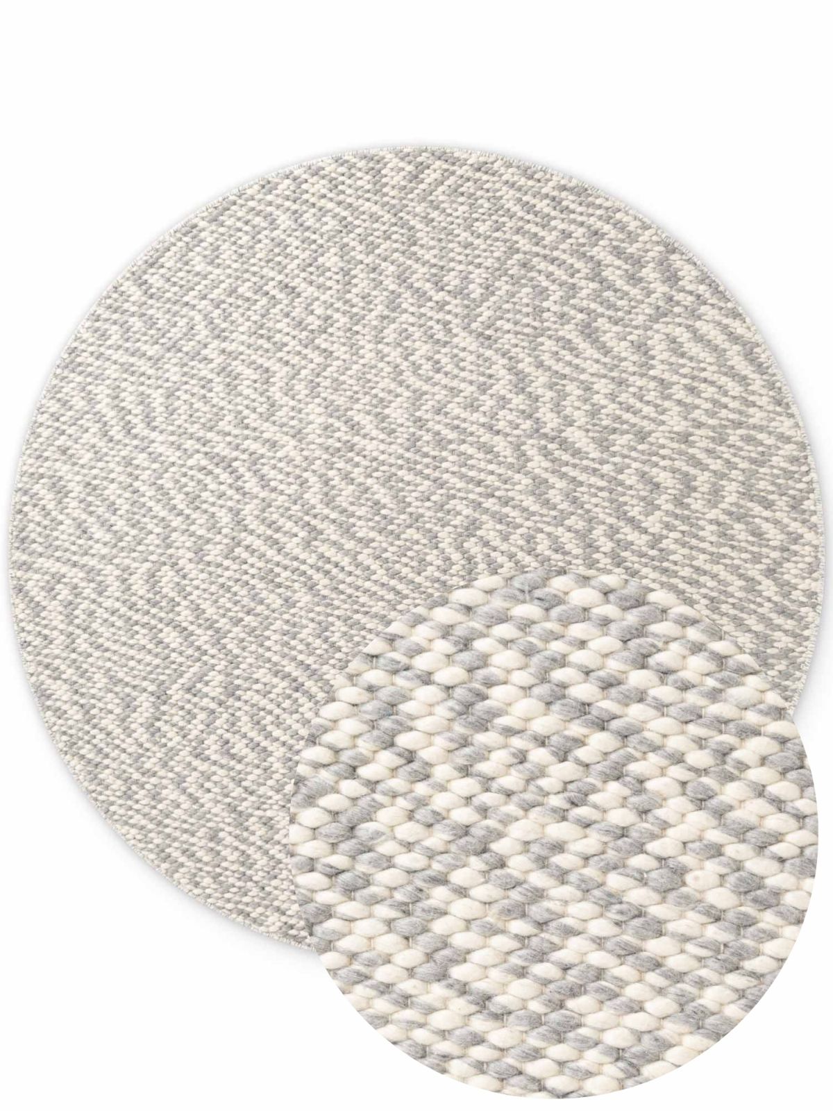 Kruhový kusový koberec Elle Decoration Lyon 106317 Natural Cream Grey Ø 200 cm