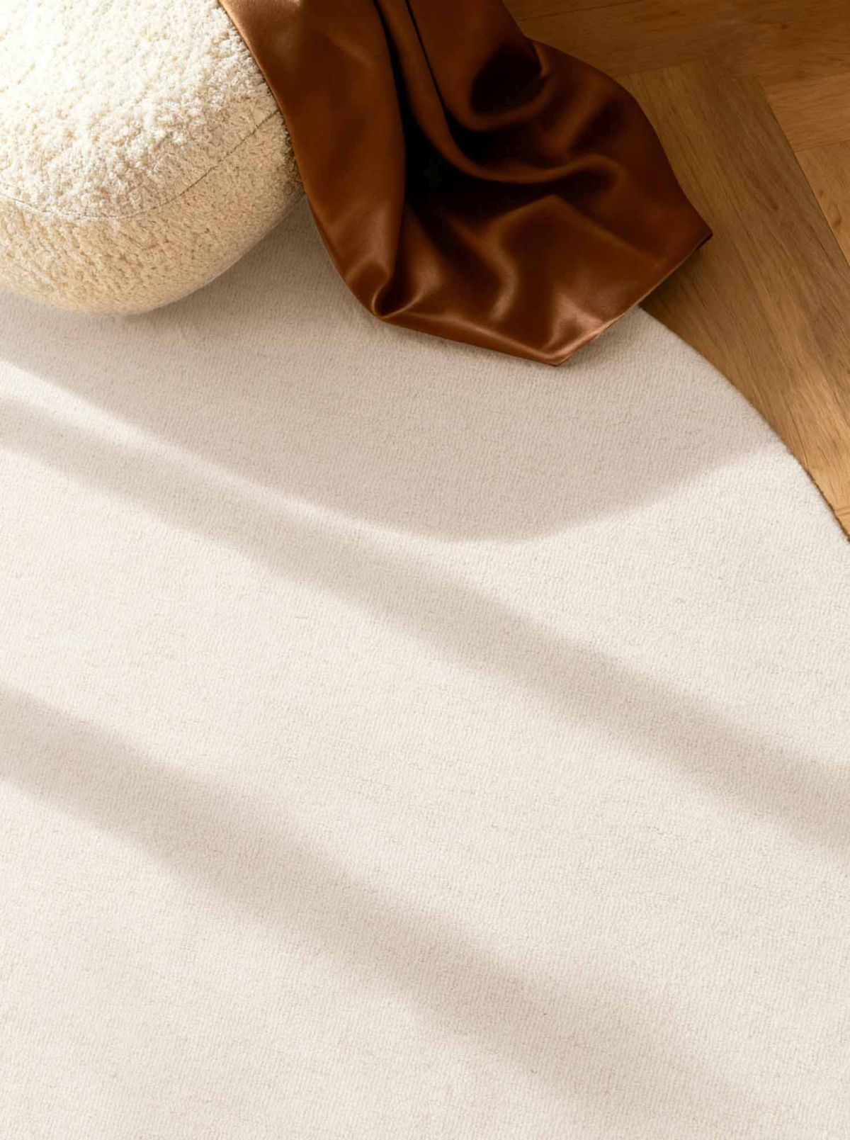 Kruhový kusový koberec Elle Decoration Puristic 106318  Natural White Ø 200 cm