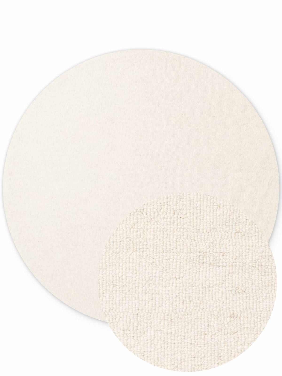 Kruhový kusový koberec Elle Decoration Puristic 106318  Natural White Ø 200 cm