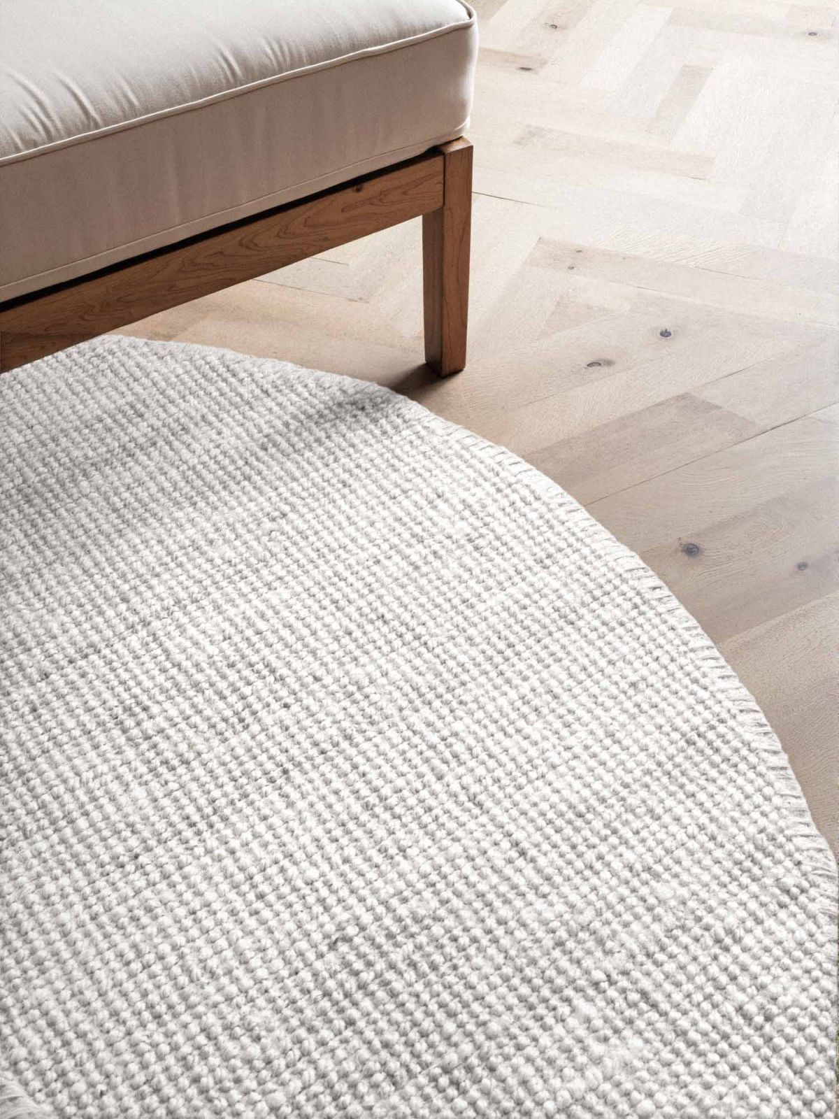 Kruhový kusový koberec Hanse Home Bouclé 106325 White Ø 200 cm