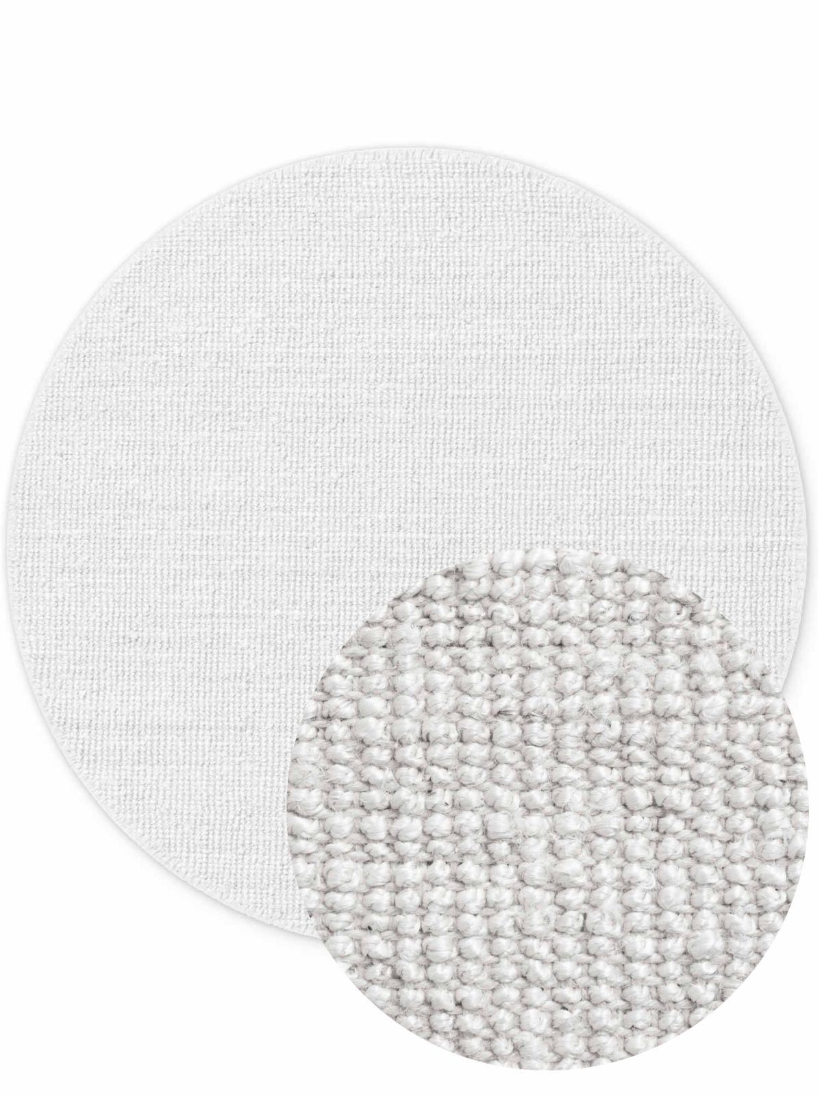 Kruhový kusový koberec Hanse Home Bouclé 106325 White Ø 200 cm