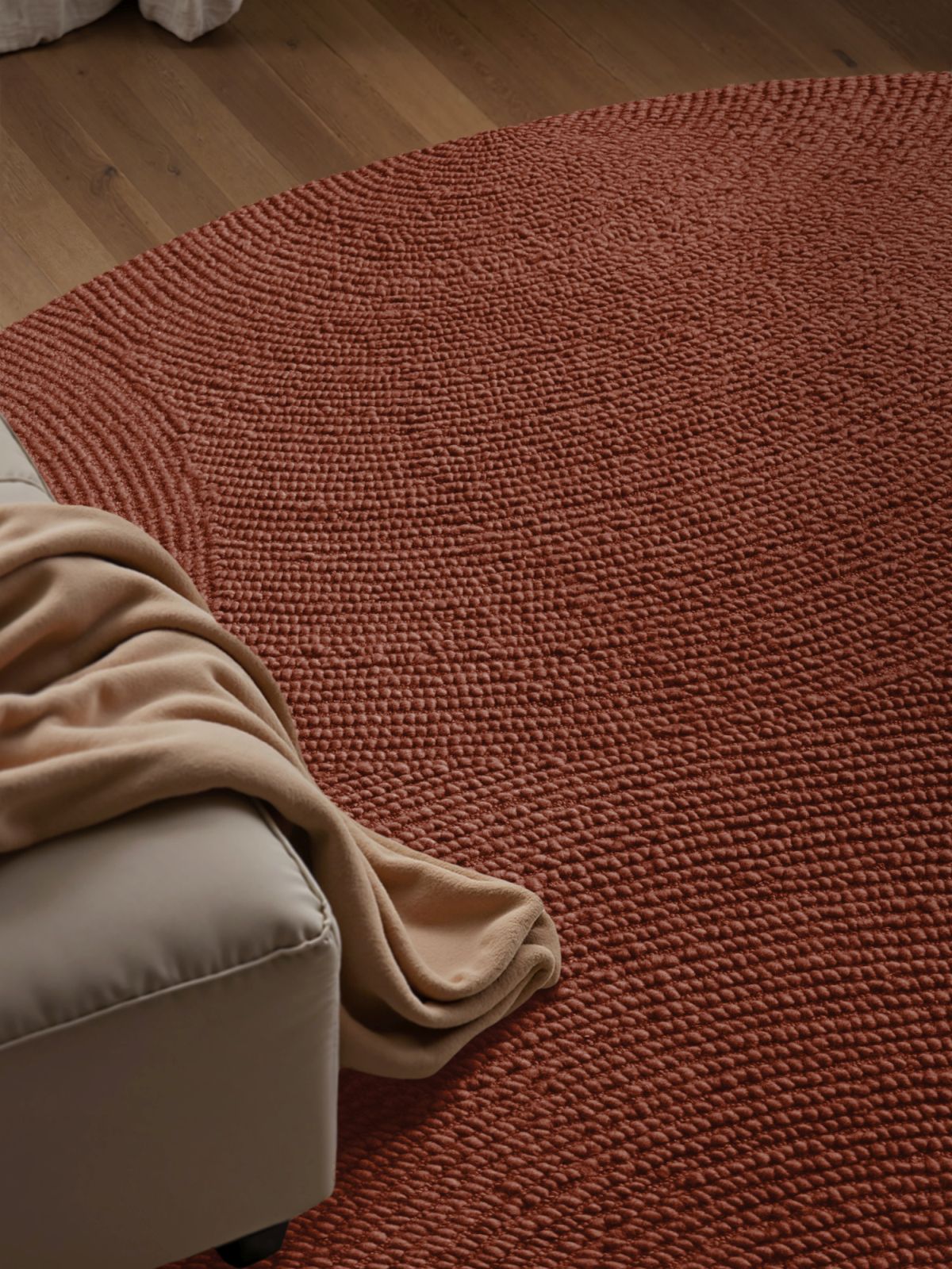 Kruhový kusový koberec Hanse Home Calmio 106402 Red Brown Ø 200 cm