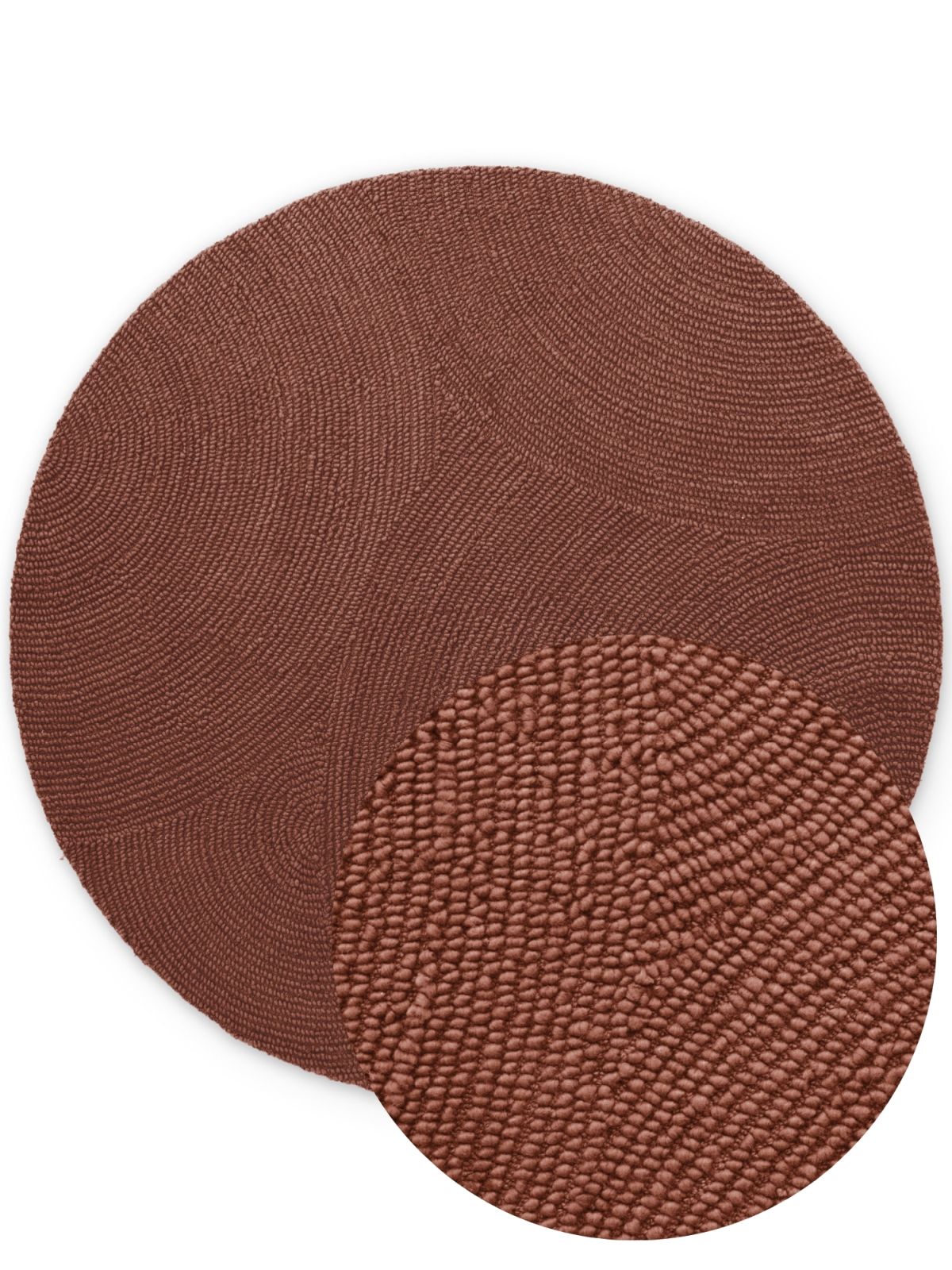 Kruhový kusový koberec Hanse Home Calmio 106402 Red Brown Ø 200 cm
