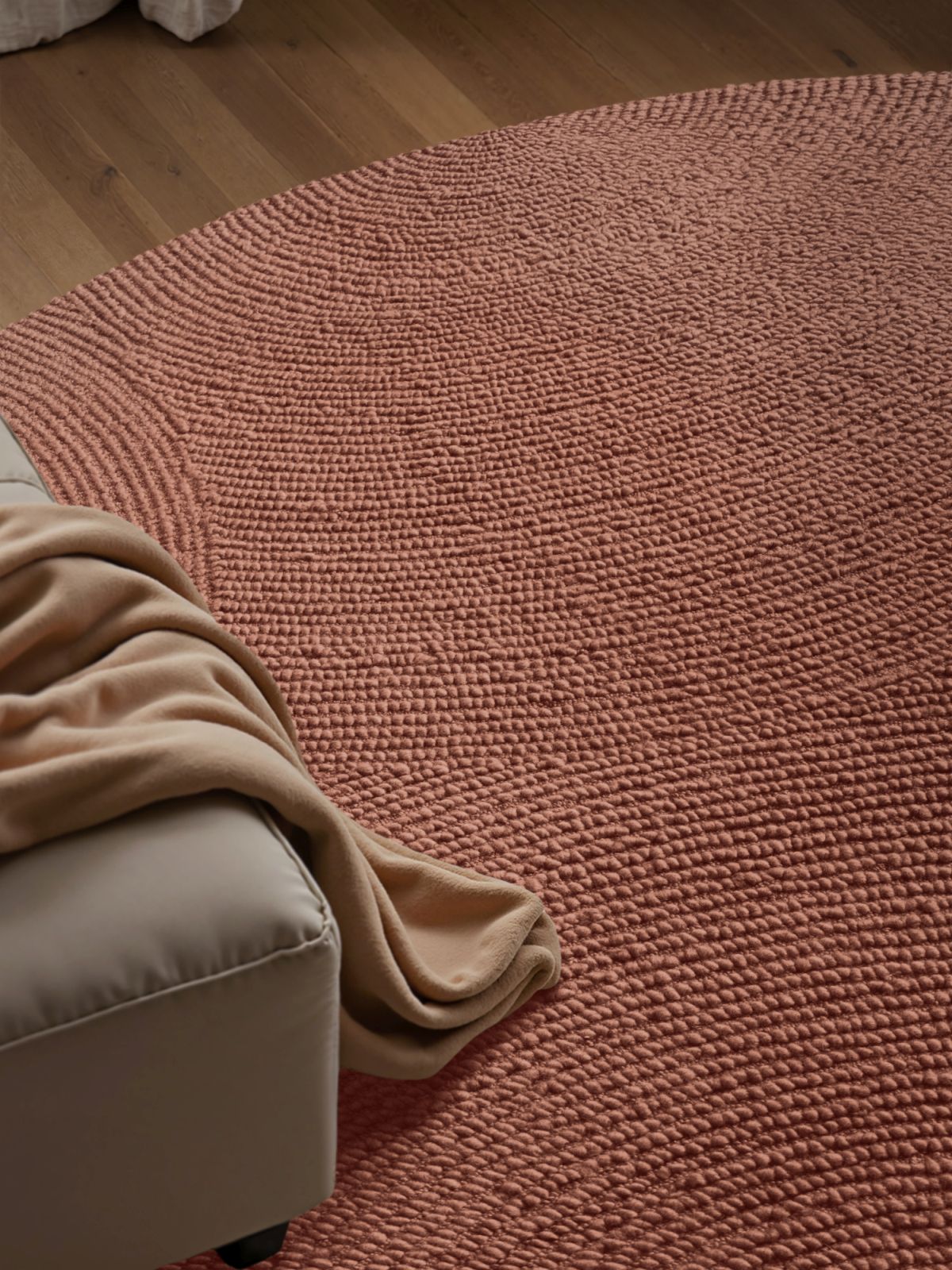 Kruhový kusový koberec Hanse Home Calmio 106403 Vintage Pink Ø 150 cm