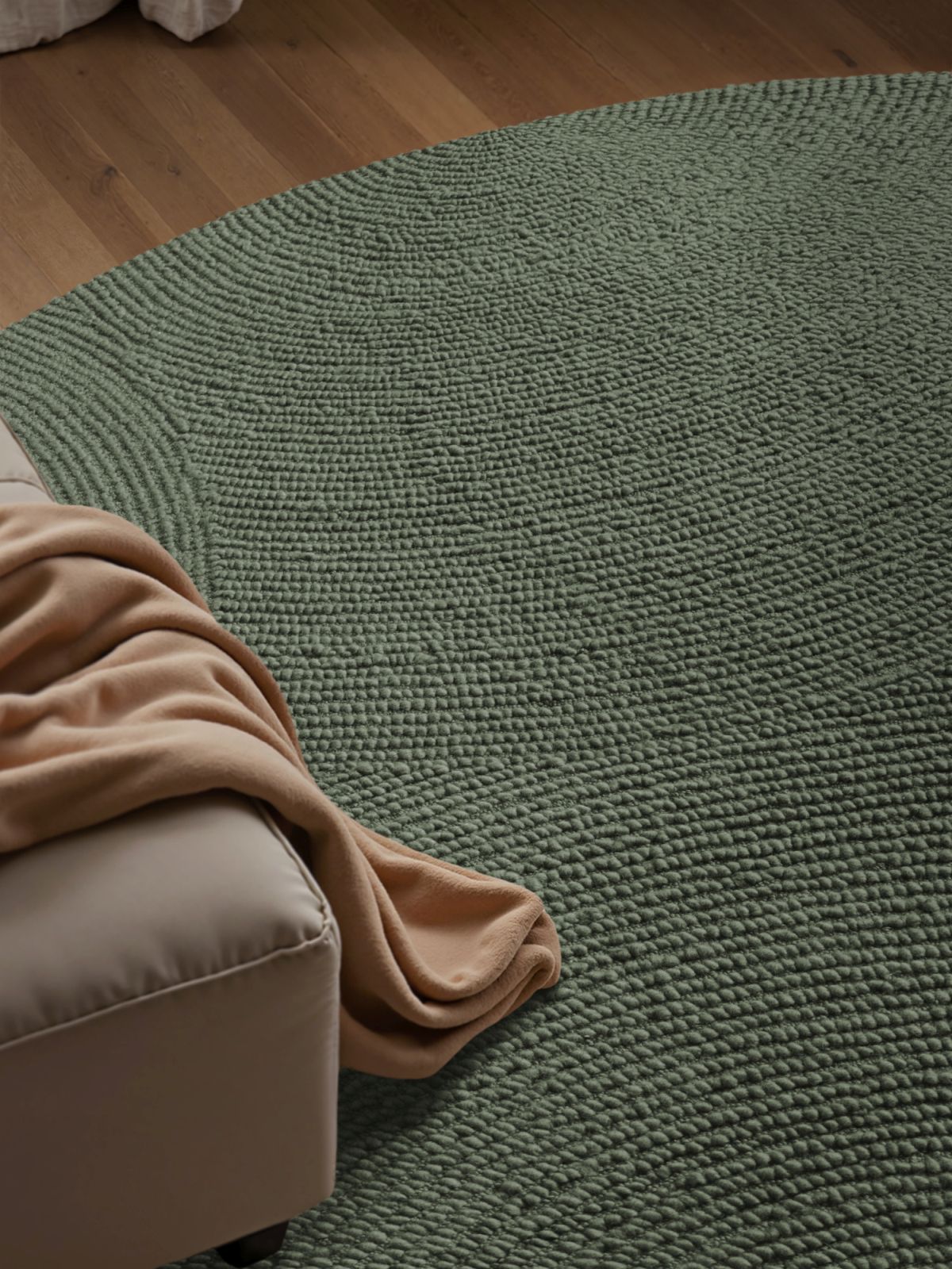 Kruhový kusový koberec Hanse Home Calmio 106404 Green Ø 200 cm