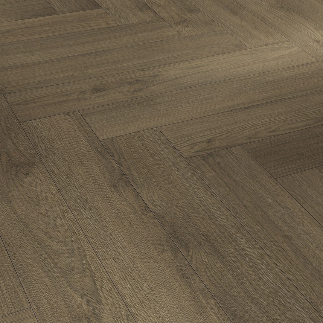 Laminátová podlaha PARADOR Trendtime 3 Herringbone 4V 1748754 Dub Mont Blanc tmavohnedý 1,595 m2